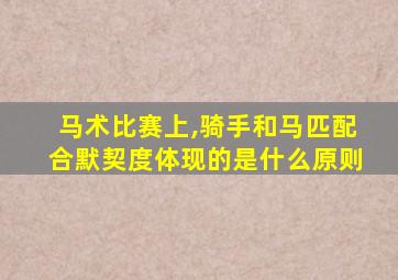 马术比赛上,骑手和马匹配合默契度体现的是什么原则