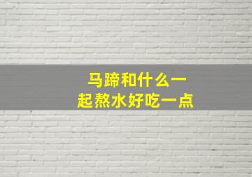 马蹄和什么一起熬水好吃一点