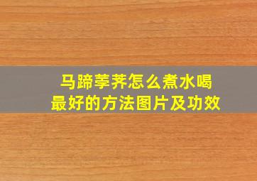 马蹄荸荠怎么煮水喝最好的方法图片及功效