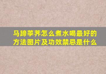 马蹄荸荠怎么煮水喝最好的方法图片及功效禁忌是什么