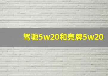 驾驰5w20和壳牌5w20