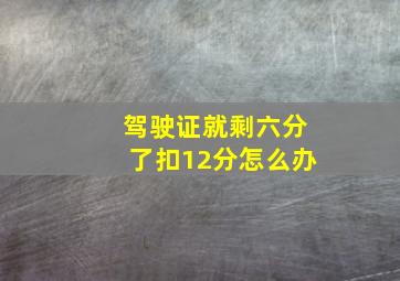 驾驶证就剩六分了扣12分怎么办