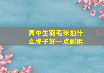 高中生羽毛球拍什么牌子好一点耐用