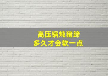 高压锅炖猪蹄多久才会软一点