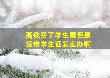 高铁买了学生票但是没带学生证怎么办啊