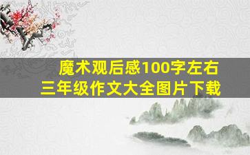 魔术观后感100字左右三年级作文大全图片下载