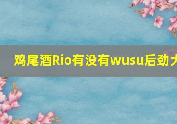 鸡尾酒Rio有没有wusu后劲大