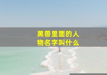 黑兽里面的人物名字叫什么