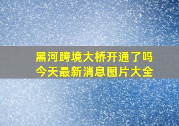 黑河跨境大桥开通了吗今天最新消息图片大全