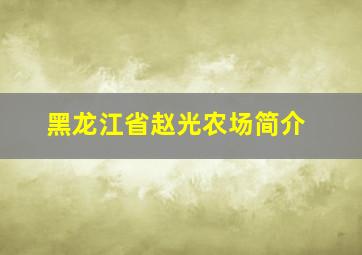 黑龙江省赵光农场简介