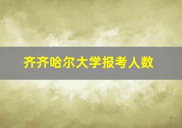 齐齐哈尔大学报考人数