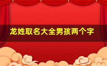 龙姓取名大全男孩两个字